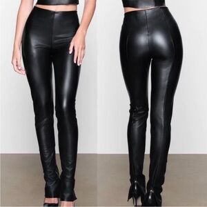 SKIMS Sleek Black Faux Leather Leggings